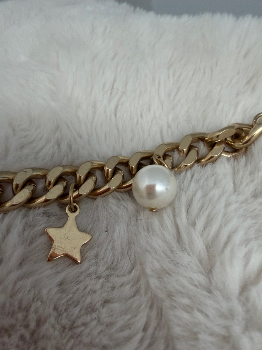 Gold Charm Bracelet with Pearl and Star Accents - Picture 5 of 5